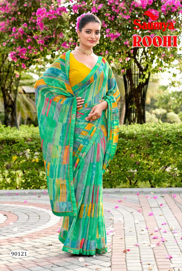 Roohi By Saumya Daily Wear Georgette Printed Sarees Wholesale Online